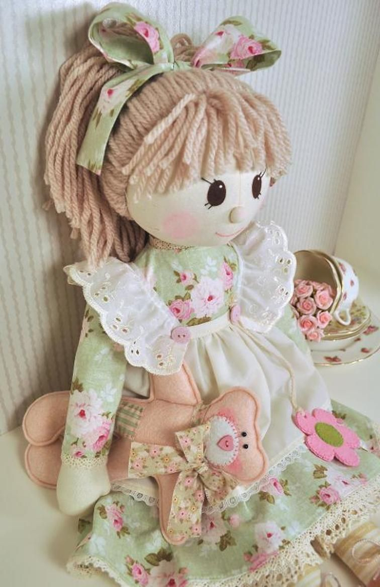 Holly Rag Doll Pattern - Pdf - Free Printable Cloth Doll Sewing Patterns