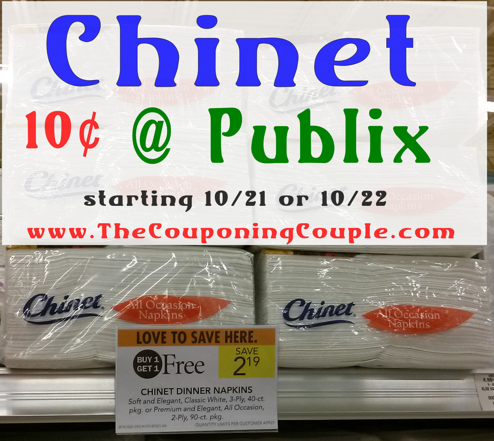 Hot Deal On Chinet Napkins At Publix Starting 10/22 - Free Printable Chinet Coupons