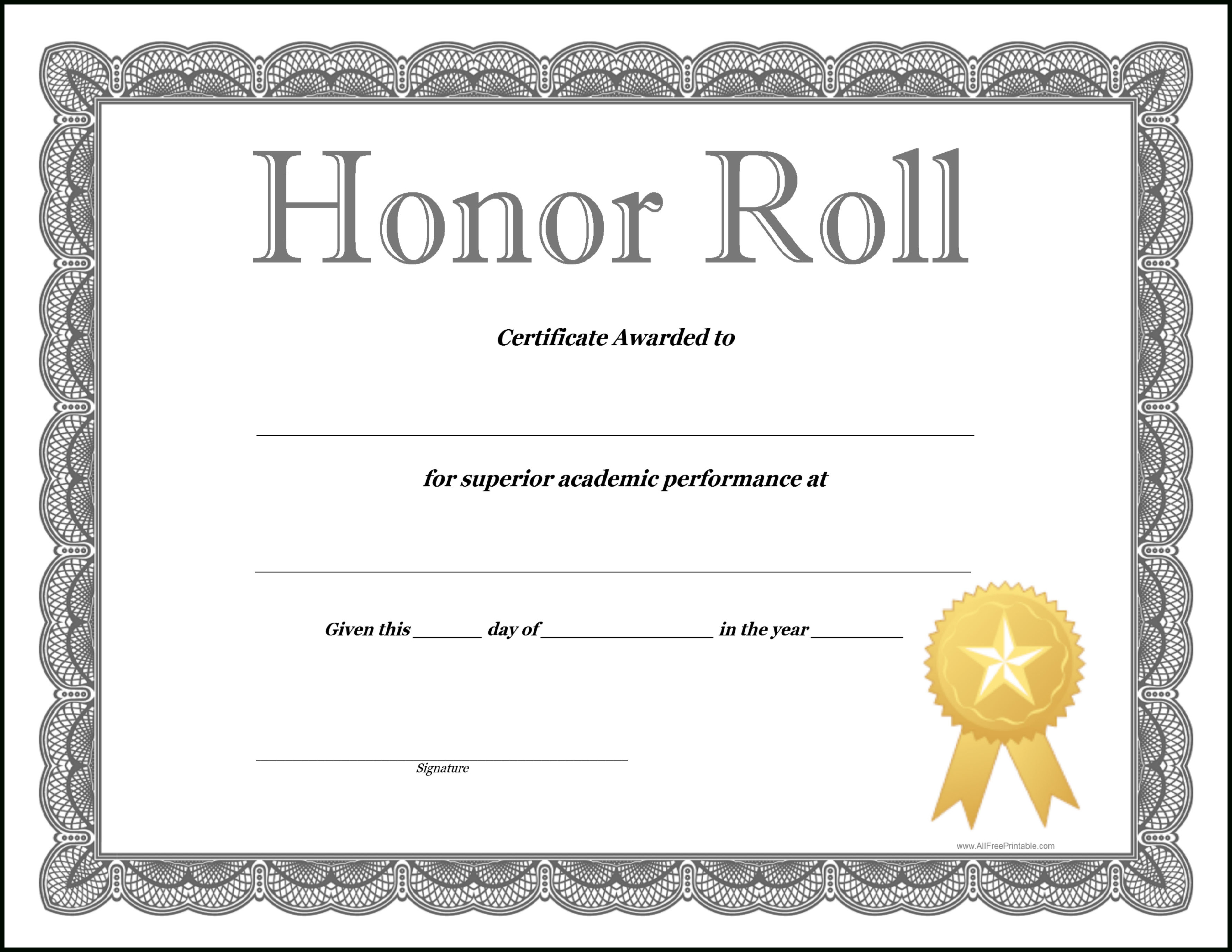 How To Craft A Professional-Looking Honor Roll Certificate Template - Free Printable Honor Roll Certificates Kids