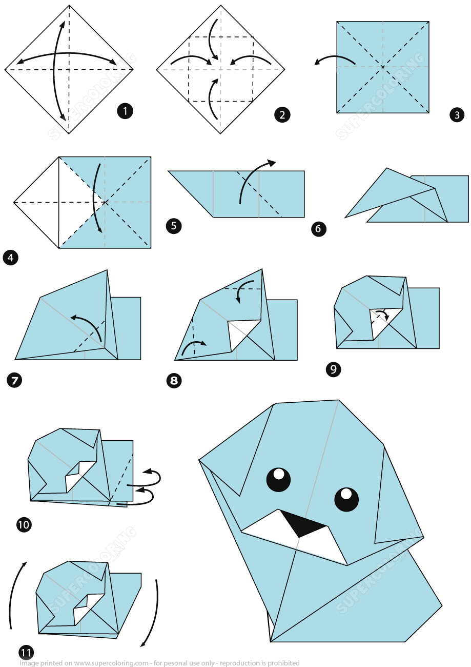 How To Make An Origami Dog Stepstep Instructions | Free - Free Easy Origami Instructions Printable