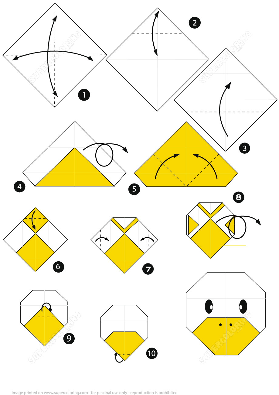 How To Make An Origami Duck Face Stepstep Instructions | Free - Printable Origami Instructions Free