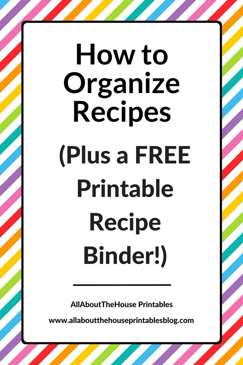 How To Organize Recipes (Plus A Free Printable Recipe Binder - Free Printable Cookbooks Pdf