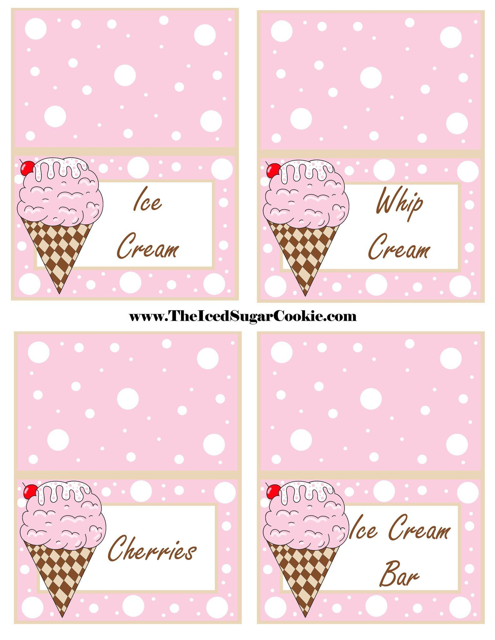 Ice Cream Birthday Party Free Printable Template Pattern Cutout - Ice Cream Party Invitations Printable Free
