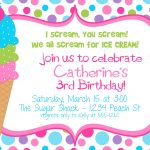 Ice Cream Party Invitations Ice Cream Party Invitations With An   Ice Cream Party Invitations Printable Free