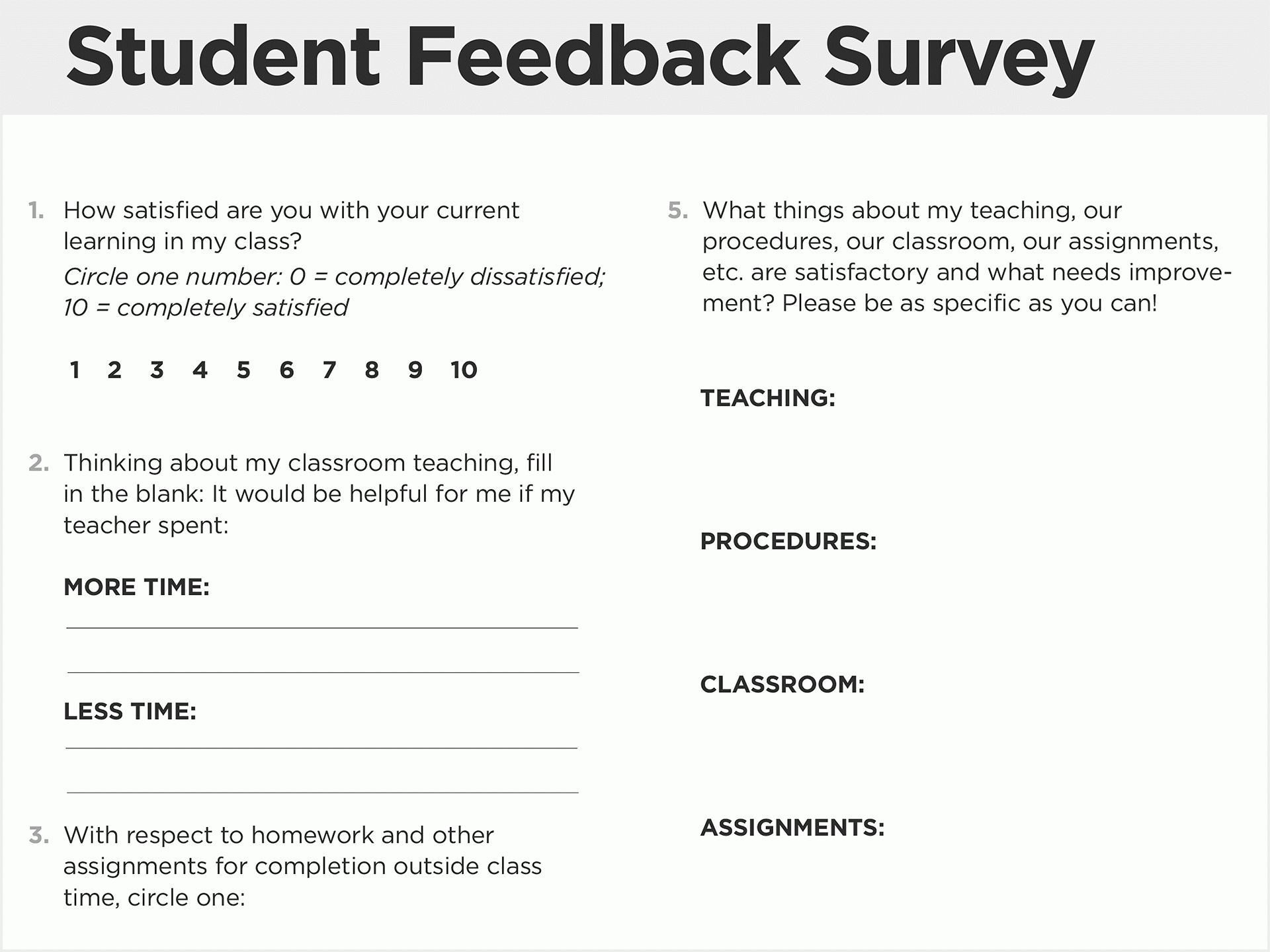Improving Teaching With Expert Feedback—From Students | Edutopia - Get Out Of Homework Free Pass Printable