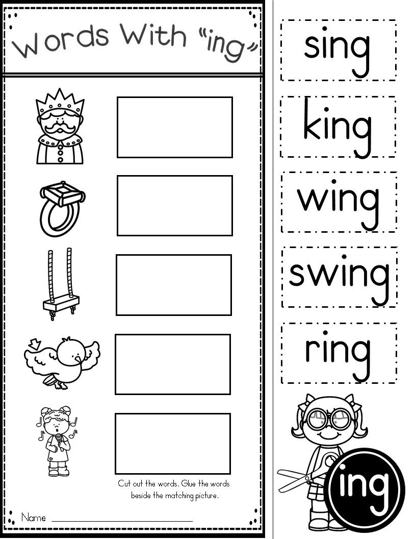 Ing Word Work | Kindergarten Tales | Phonics Worksheets, Family - Free Printable Word Family Worksheets For Kindergarten