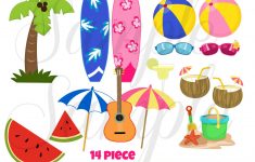 Instant Download Summer Beach Party 16 Piece Photo Booth Props - Hawaiian Photo Booth Props Printable Free