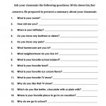 Interviewing Your Classmates Worksheet   Free Esl Printable   Free Printable Worksheets For Highschool Students