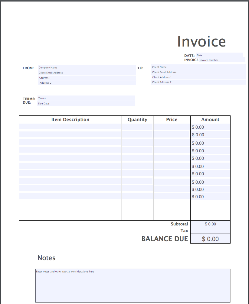 Invoice Template Pdf | Free From Invoice Simple - Free Printable Invoice Forms