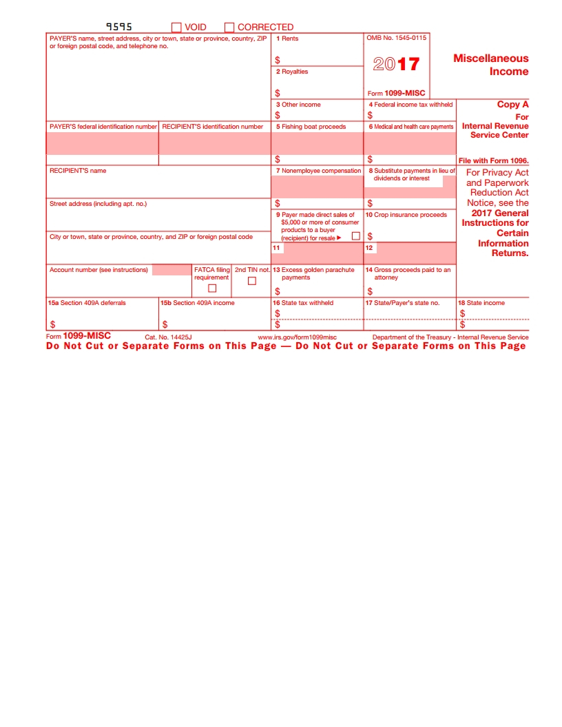 Irs 1099 Misc Form - Free Download, Create, Fill And Print - Free 1099 Form 2013 Printable