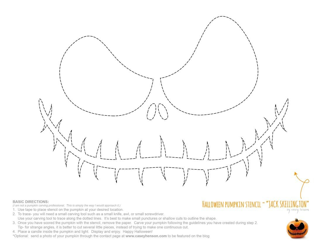 Jack The Pumpkin King Stencil | Jack Nightmare Before Christmas - Jack Skellington Stencil Free Printable