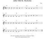Jolly Old St. Nicholas | Free Christmas Alto Saxophone Sheet Music   Free Printable Christmas Sheet Music For Alto Saxophone