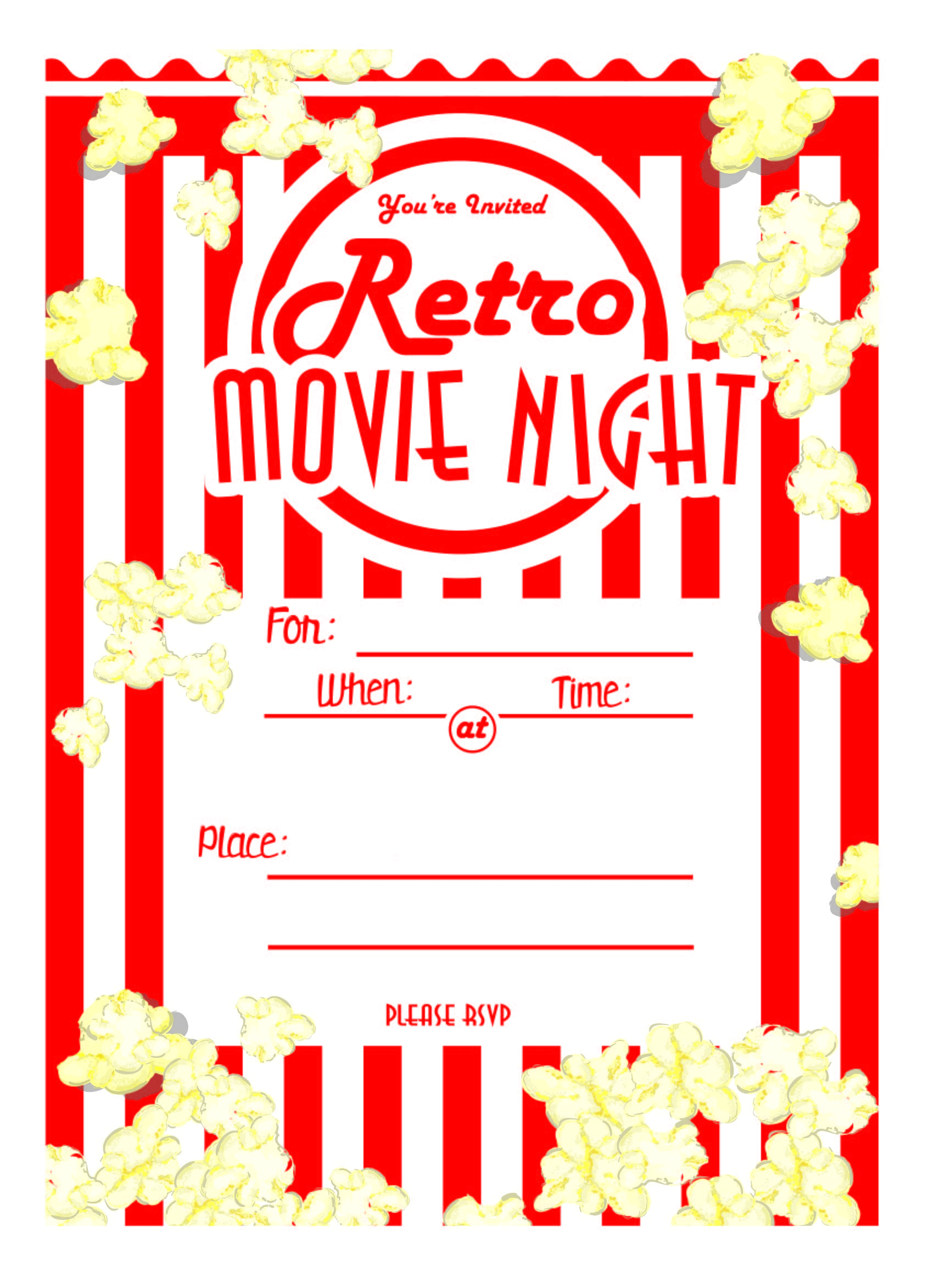 Kara S Party Ideas Movie Night Party With Free Printables Ideas Of - Free Printable Movie Themed Invitations