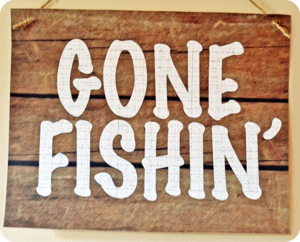 Kara&amp;#039;s Party Ideas Gone Fishin&amp;#039; Fisherman Boy Birthday Party In Free - Free Printable Gone Fishing Sign