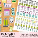 Kawaii Trash Bins Stickers   Free Printable And Cut File | Printable   Free Printable Kawaii Stickers
