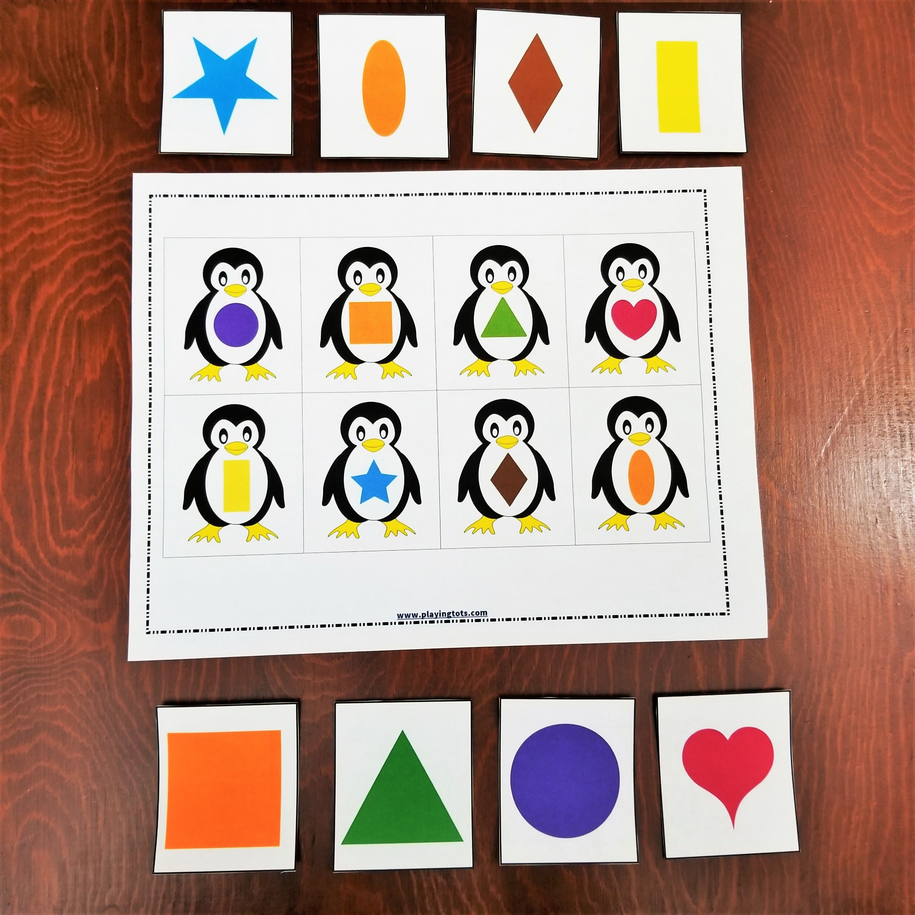 Keywords: Matching,activities,shapes,penguin,animals,toddler,free - File Folder Games For Toddlers Free Printable