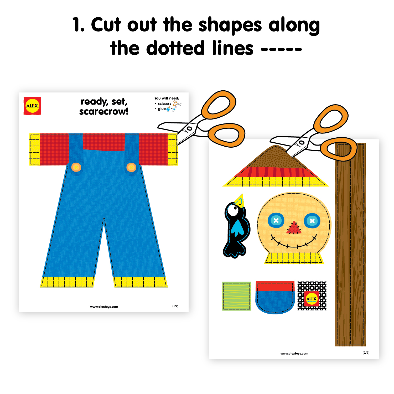 Kids Thanksgiving Crafts: Make A Scarecrow Printable - Alexbrands - Free Scarecrow Template Printable