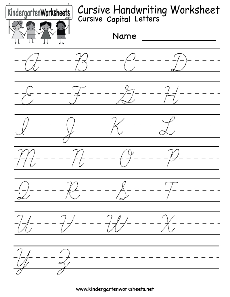 Kindergarten Cursive Handwriting Worksheet Printable | School And - Preschool Writing Worksheets Free Printable
