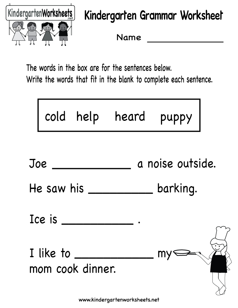 Kindergarten Grammar Worksheet Printable | Worksheets (Legacy - Free Printable Grammar Worksheets For Highschool Students