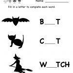 Kindergarten Halloween Missing Letter Worksheet Printable – Free Printable Halloween Worksheets