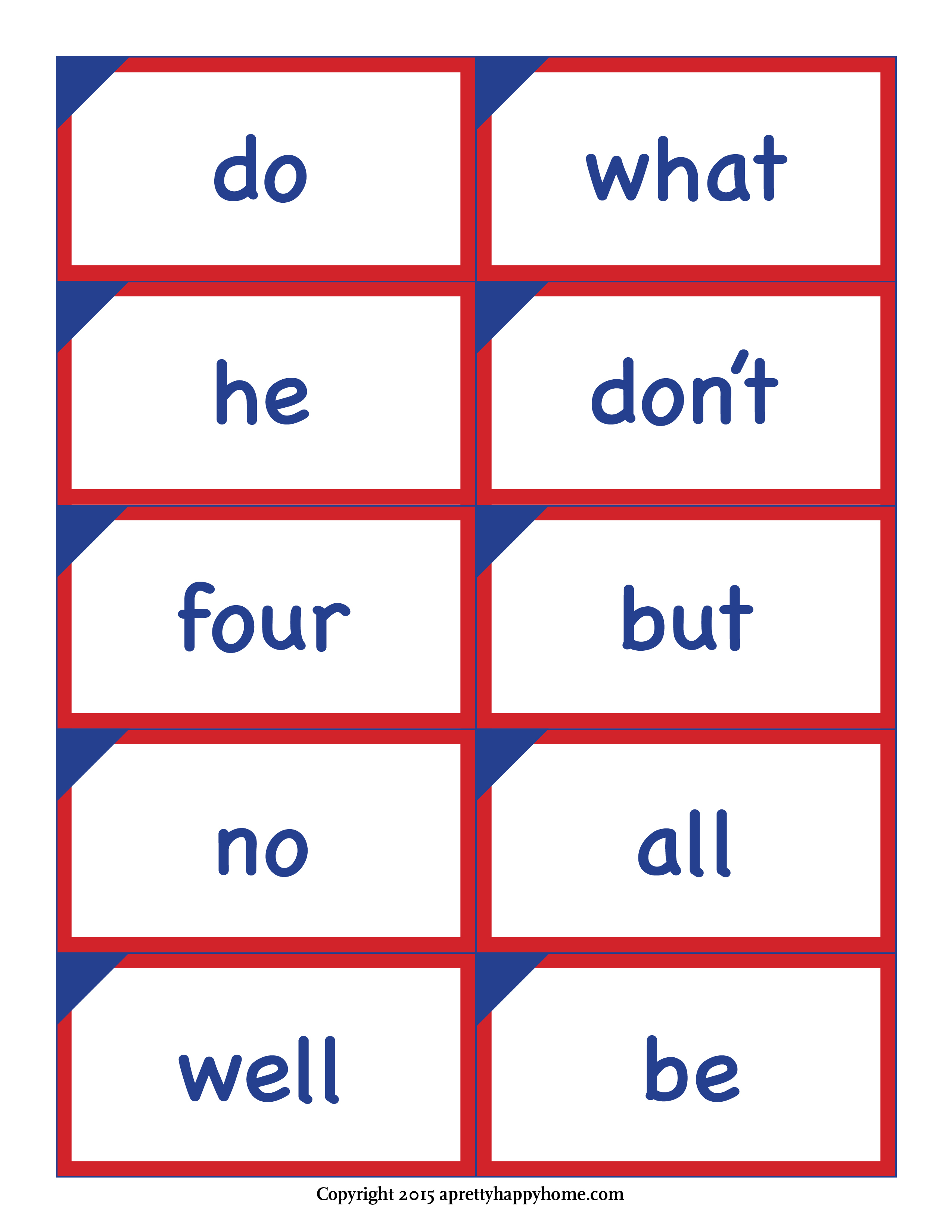 Kindergarten Sight Word Flash Cards – Free Printable – A Pretty - Free Printable Flash Cards