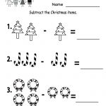 Kindergarten Worksheets Printable |  Subtraction Worksheet   Free   Christmas Fun Worksheets Printable Free