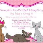 Kitten Party Invitation Free Printable   Free Printable Kitten Birthday Invitations