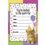 Kitten Party Invitations Free Printable Cat Themed Birthday On Cat   Free Printable Kitten Birthday Invitations