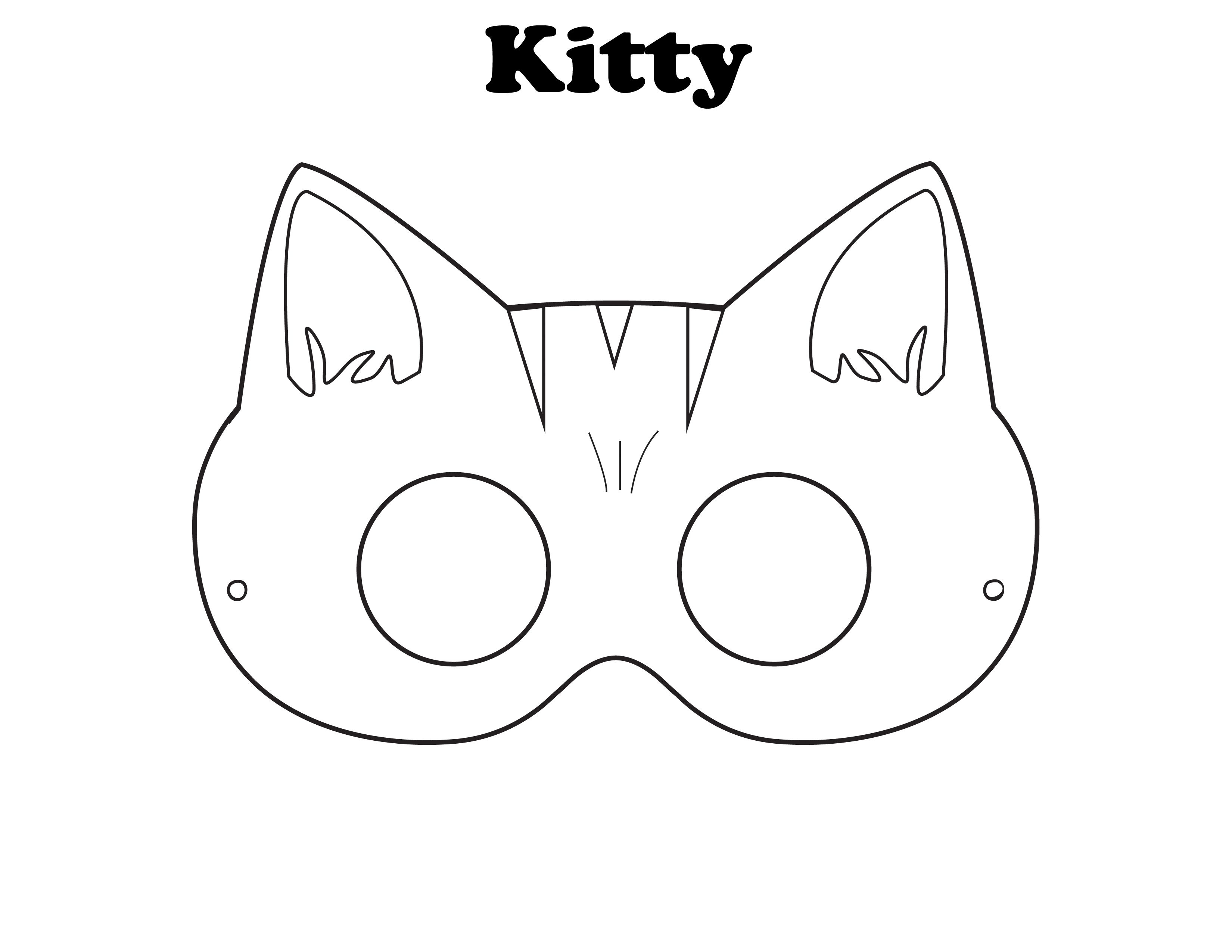 Kitty Mask Free Printable Halloween Masks On Outstanding Halloween - Free Printable Chipmunk Mask