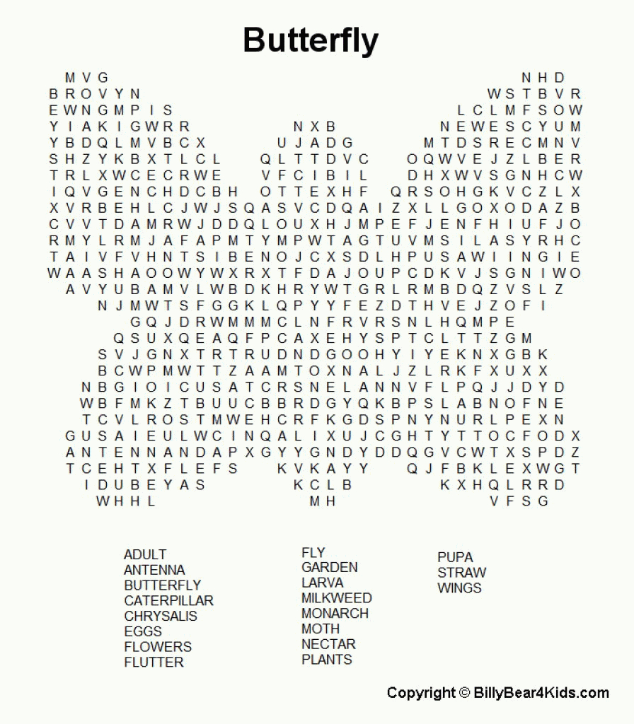 Large Print Word Search Puzzles | Butterfly2.gif - 32679 Bytes - Free Large Printable Word Searches