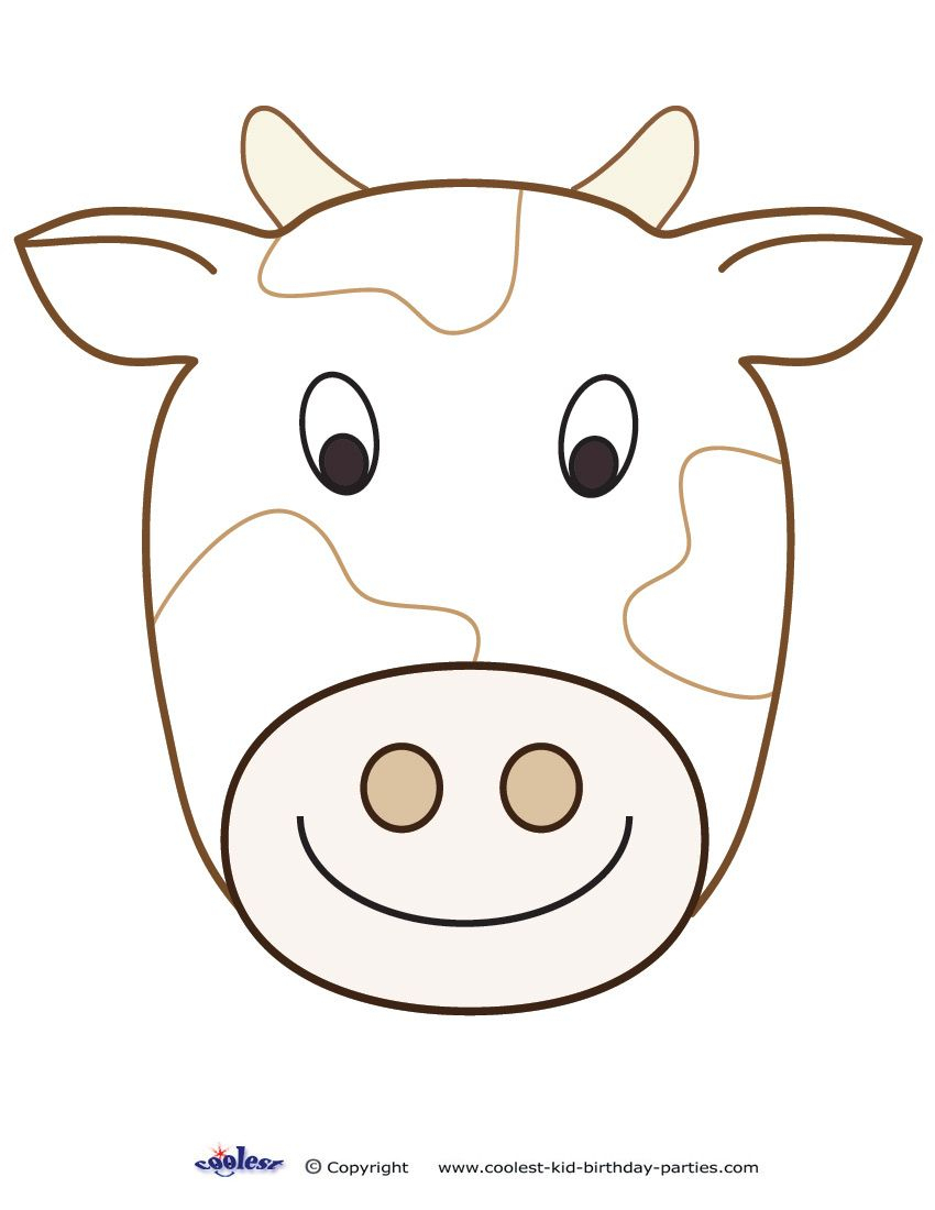 Large Printable Cow Decoration - Coolest Free Printables | Cow - Free Printable Paper Masks