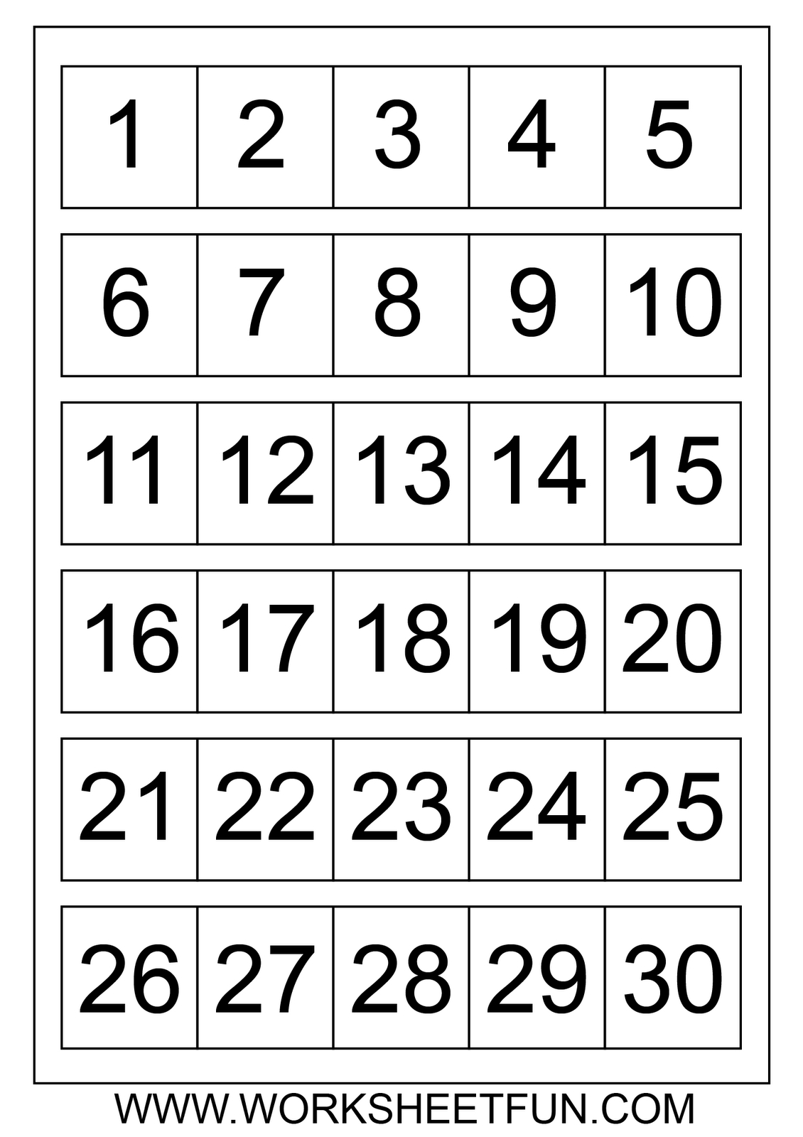 Large Printable Numbers 1 100 | To Dot With Numbers Printable - Free Printable Table Numbers 1 30