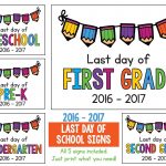 Last Day Of School Signs 2017   2018 Freebie: Preschool, Prek   Free Printable First Day Of School Certificate