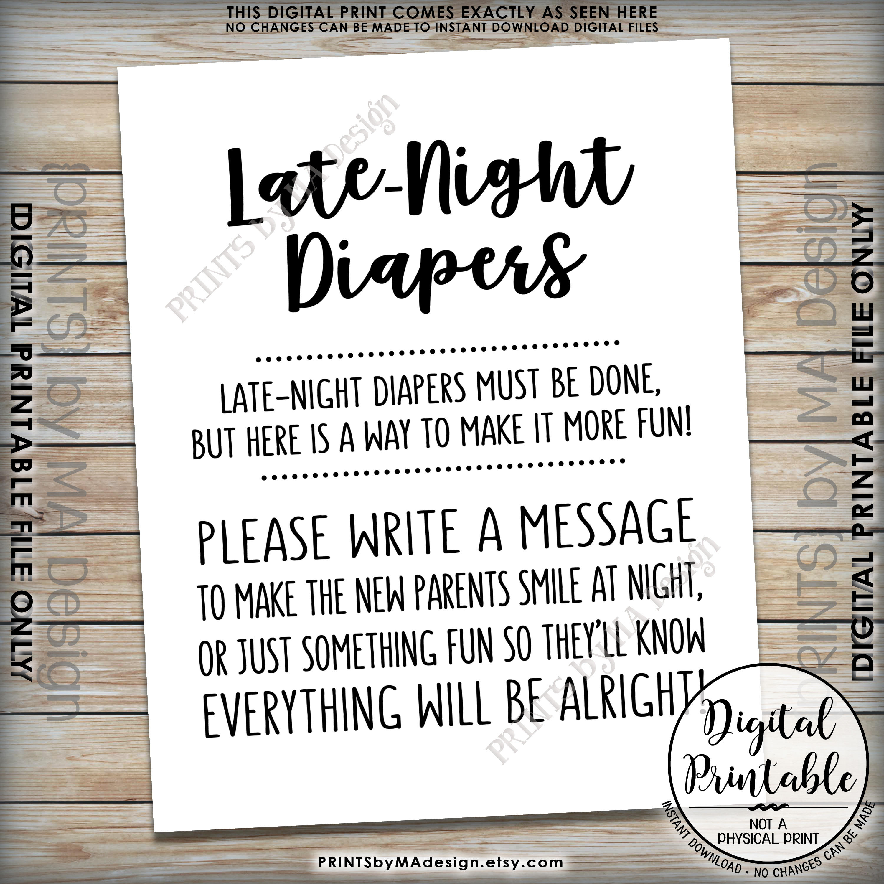Late Night Diaper Sign, Late-Night Diapers Sign The Diaper Thoughts - Late Night Diaper Sign Free Printable