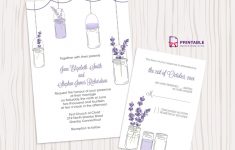 Lavender And Mason Jar Wedding Invitation | Free Printable Wedding - Free Mason Jar Wedding Invitation Printable Templates