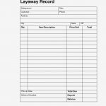 Layaway Agreement Sample Luxury Layaway Plan Record Template   Free Printable Layaway Forms