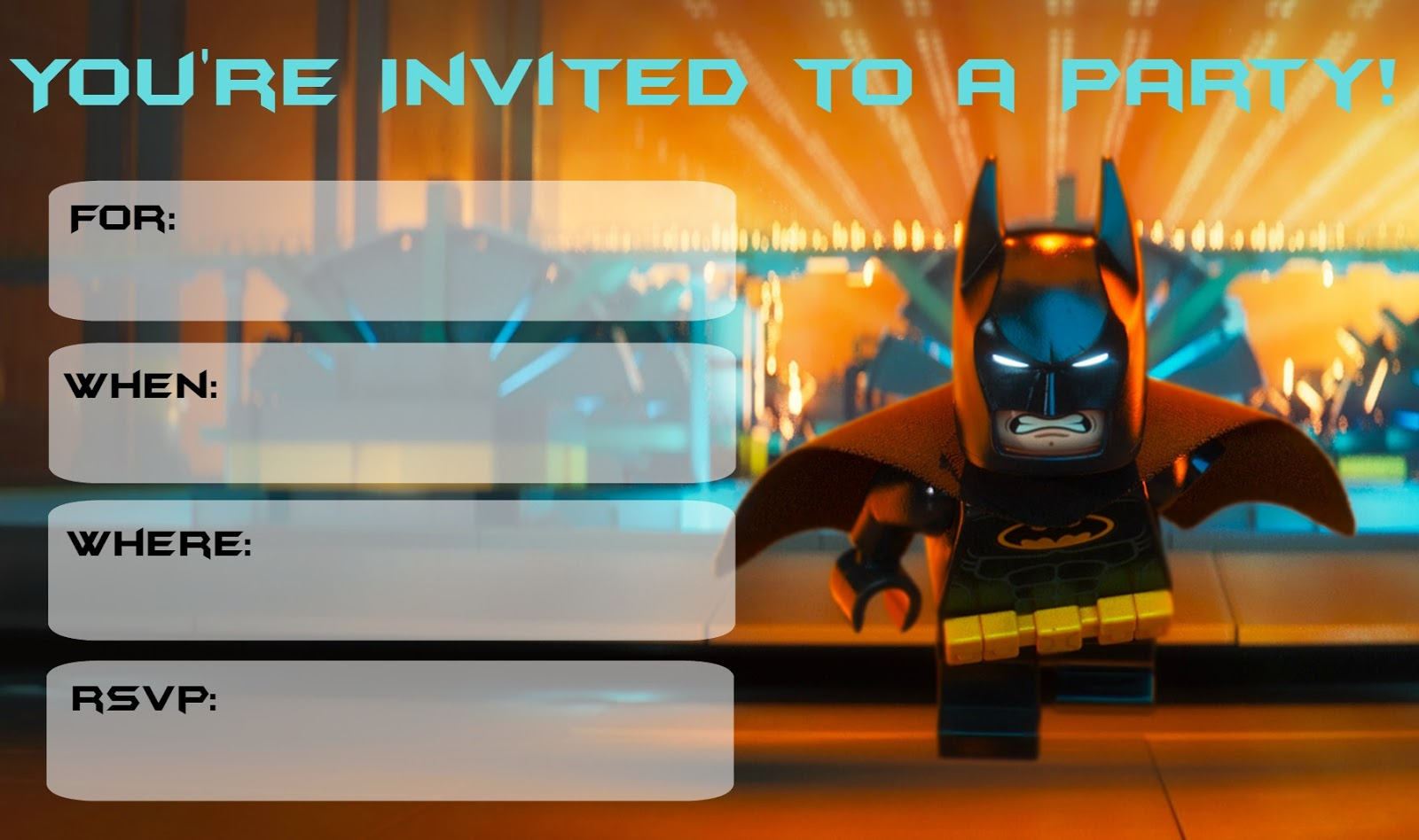 Lego Batman Binvitation Superb Lego Batman Party Invitations Free - Lego Batman Invitations Free Printable