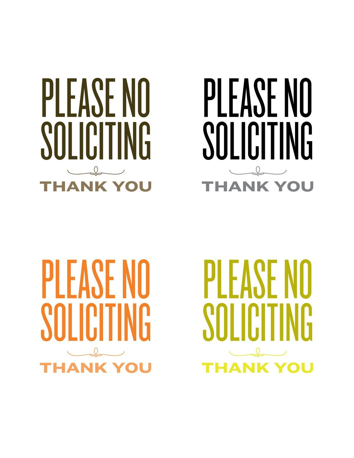 Lemon Squeezy: A New Sign | Misc. Printables | Pinterest | No - Free Printable No Soliciting Sign