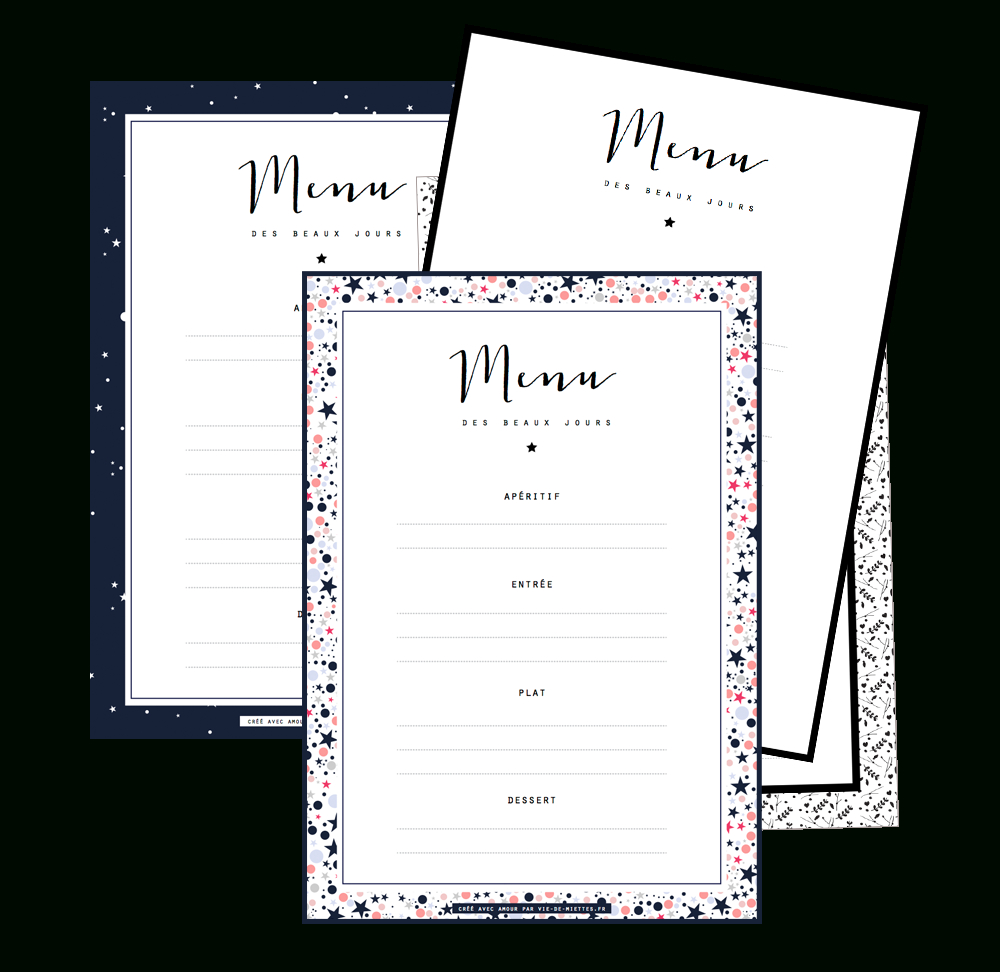 Les Menus De Noël À Compléter Et Imprimer | Gift Things | Printable - Free Printable Menu