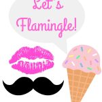 Let's Flamingle Flamingo Party Free Printable Photo Booth Props   Selfie Station Free Printable