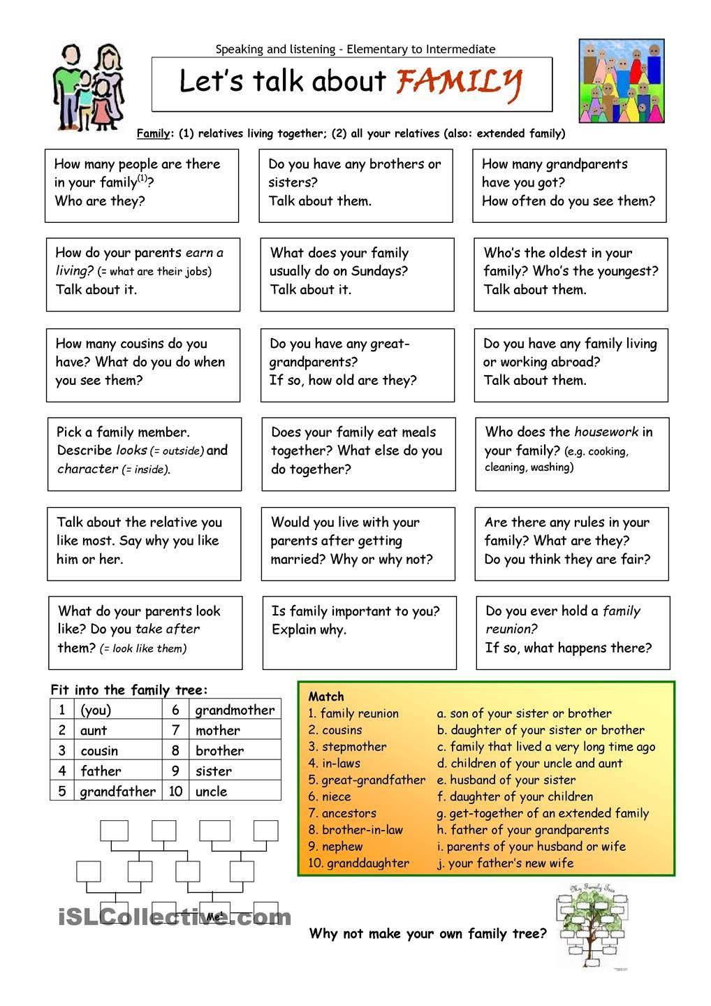 Let&amp;#039;s Talk About Family Worksheet - Free Esl Printable Worksheets - Free Printable English Conversation Worksheets