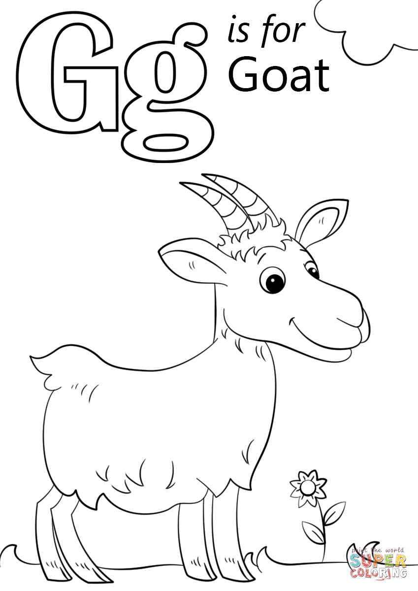Letter G Is For Goat Coloring Page | Free Printable Coloring Pages - Free Printable Letter G Coloring Pages