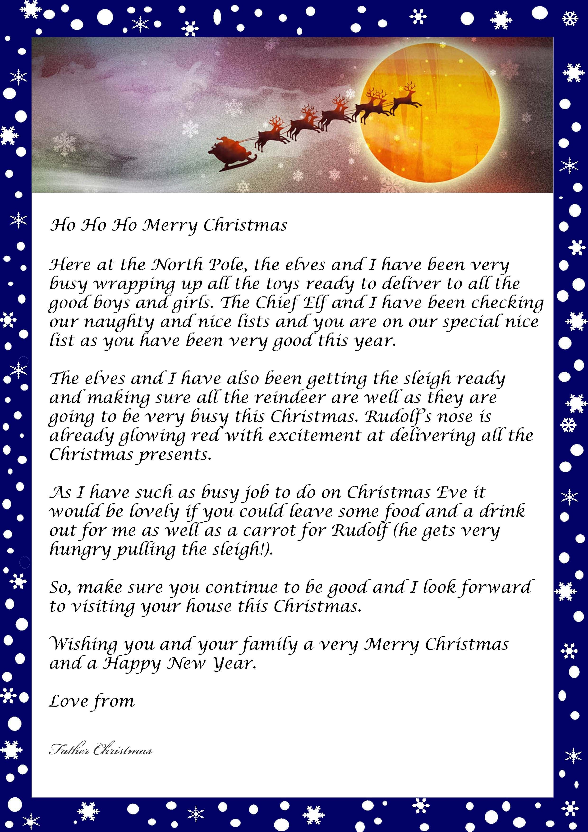 Letters From Father Christmas Free Letter Santa New Personalized - Free Personalized Printable Letters From Santa Claus