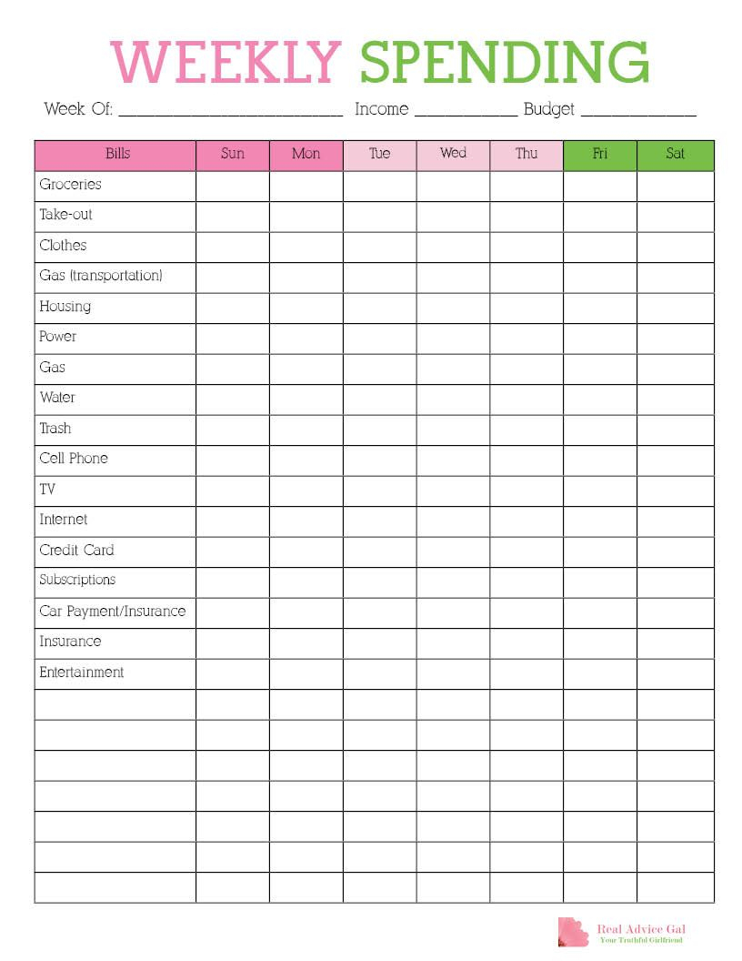 Free Printable Bill Organizer Sheets