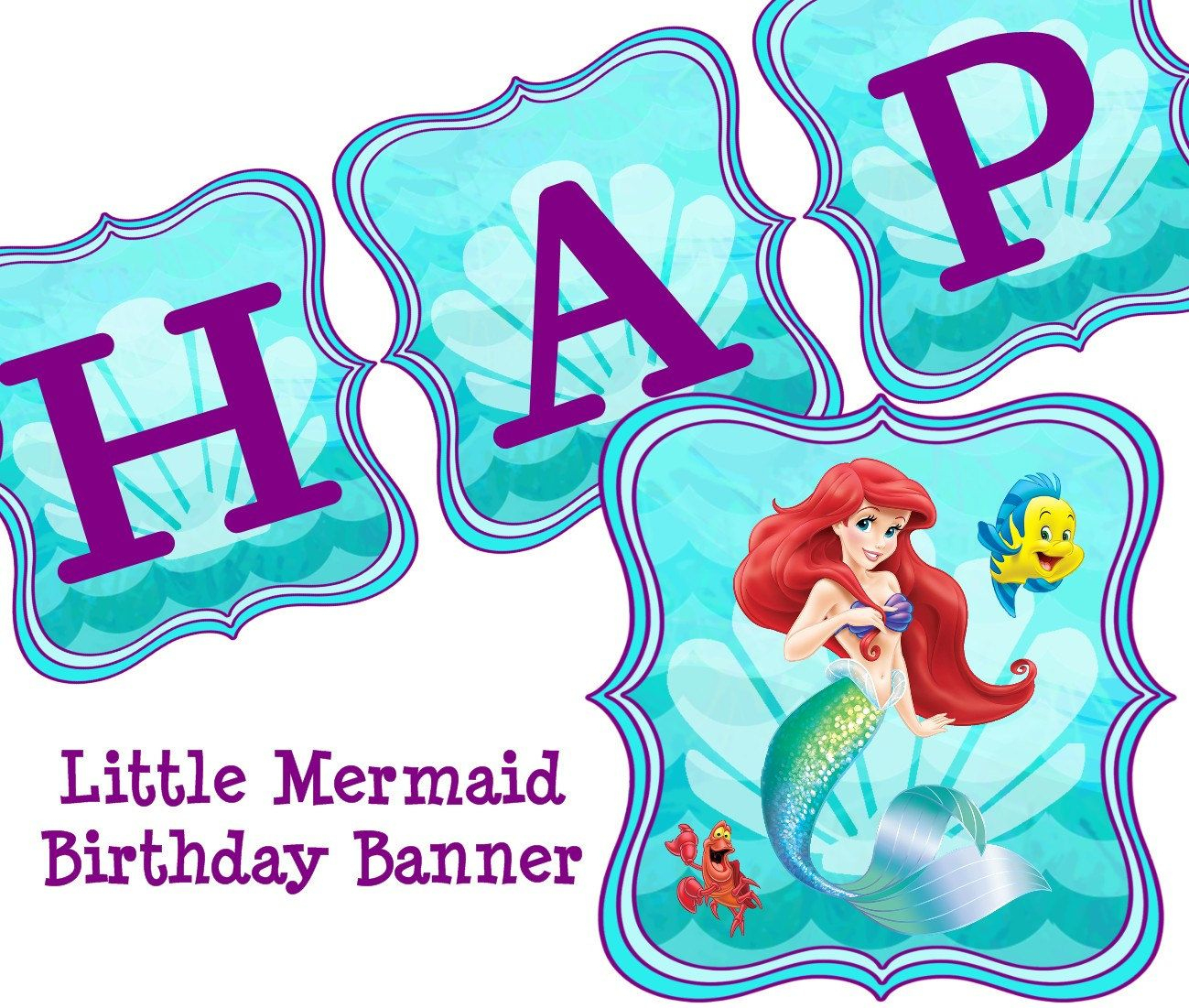 Little Mermaid Free Party Printables - Buscar Con Google | Petite - Free Printable Little Mermaid Birthday Banner