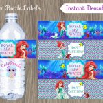 Little Mermaid Water Bottle Label Ariel Bottle Label Disney | Etsy   Free Printable Little Mermaid Water Bottle Labels
