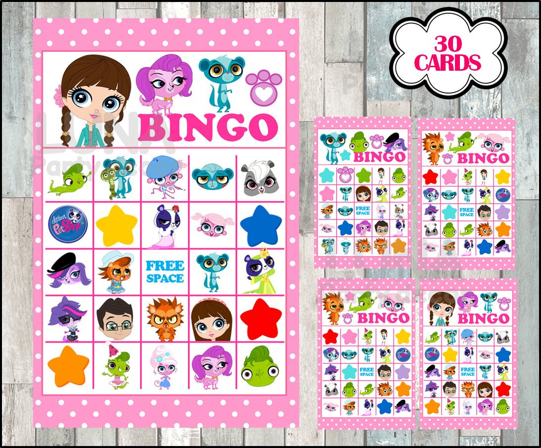 Littlest Pet Shop Bingo 30 Cards Instant Download Printable | Etsy - Littlest Pet Shop Invitations Printable Free