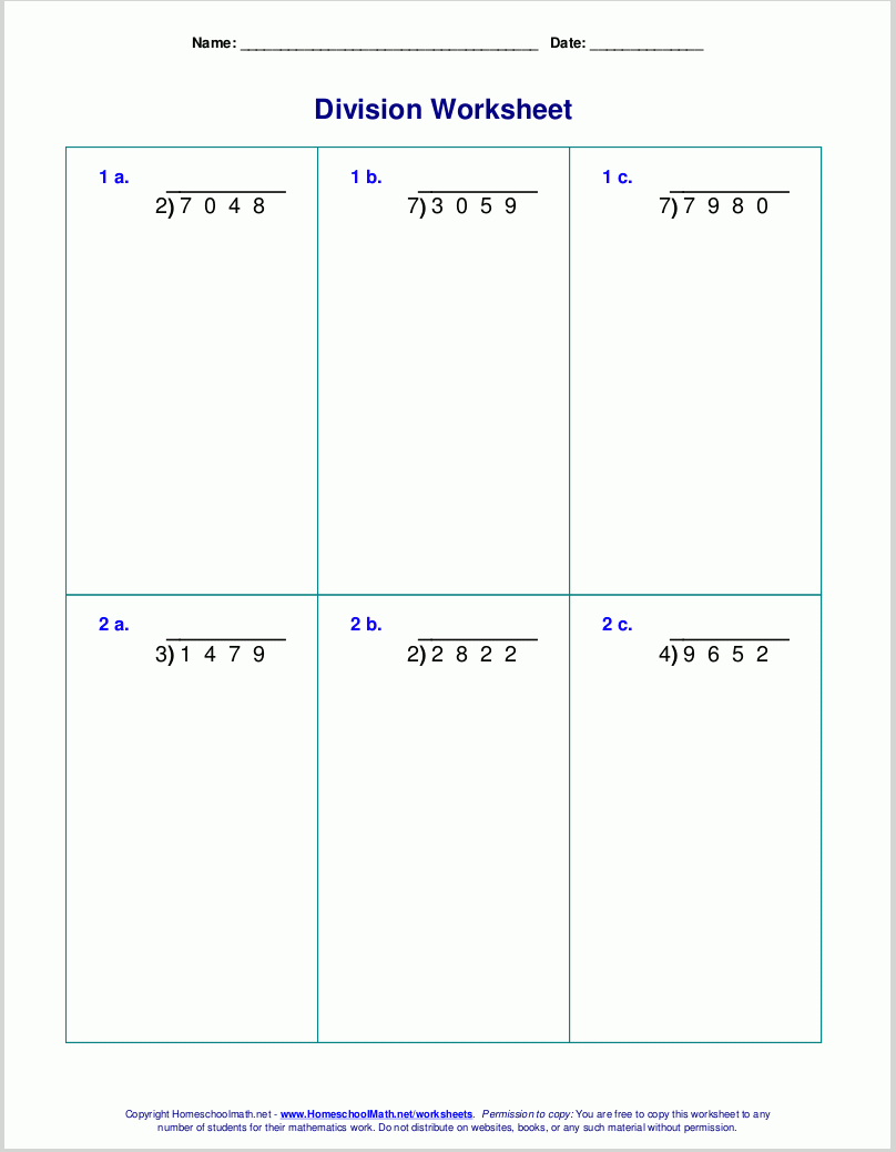 Long Division Worksheets For Grades 4-6 - Free Printable Division Worksheets For 5Th Grade