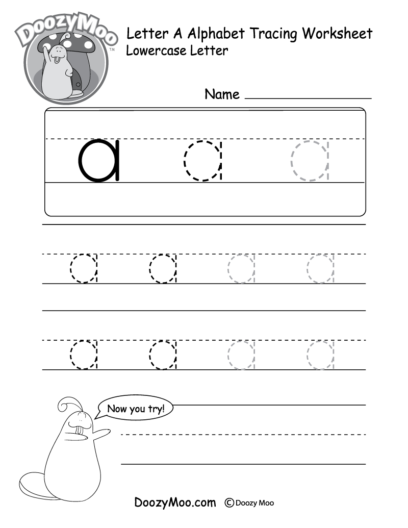 Lowercase Letter Tracing Worksheets (Free Printables) - Doozy Moo - Free Printable Tracing Alphabet Worksheets
