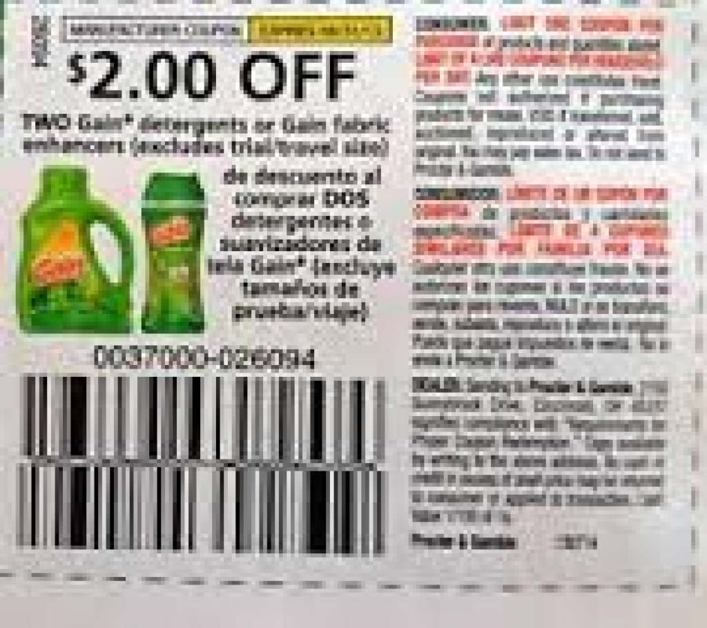 Printable Gain Detergent Coupons